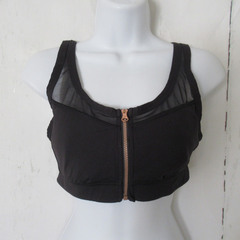 Lululemon Bra 8 Black Front Zip Sports‎ Running Yoga Mesh